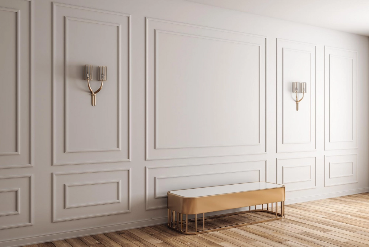 Hanging Lamps and Wall Moulding